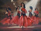 Flamenco Dancer Sieta Hermanas painting